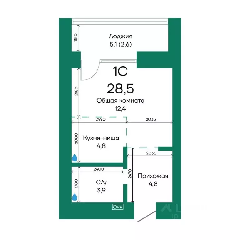 1-к кв. Алтайский край, Барнаул Просторная ул., 390к2 (28.5 м) - Фото 1