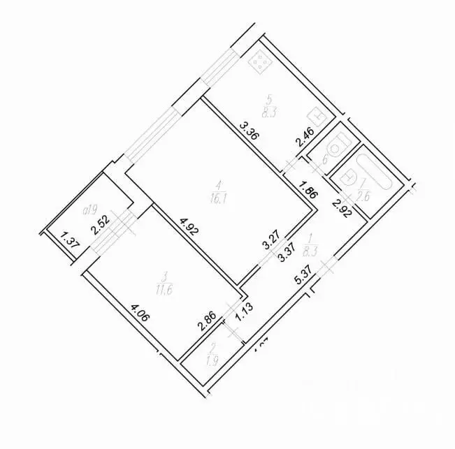2-к кв. Рязанская область, Рязань ул. Бирюзова, 29 (50.0 м) - Фото 1