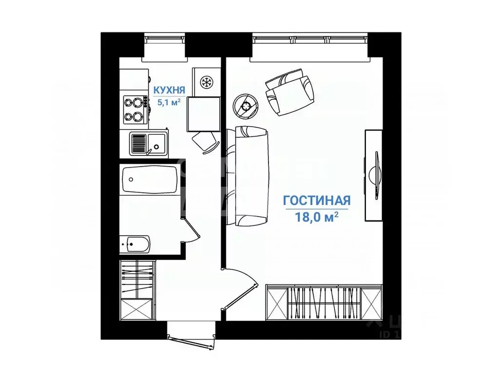 1-к кв. Кировская область, Киров ул. Свободы, 23 (29.1 м) - Фото 1