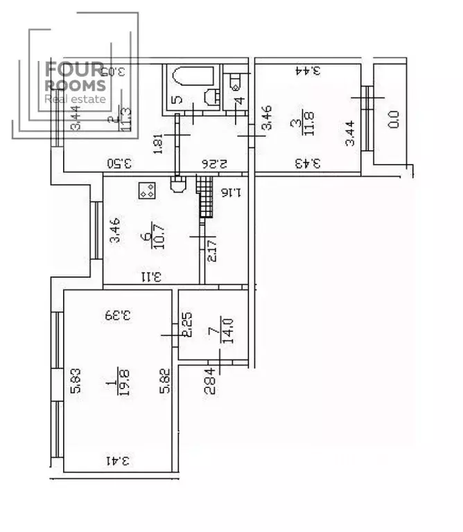 3-к кв. Санкт-Петербург Малая Балканская ул., 60К1 (71.2 м) - Фото 2