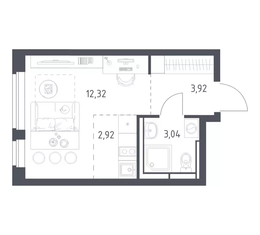 Квартира-студия: Ленинский городской округ, ЖК Новое Видное, 17 (22.2 ... - Фото 1