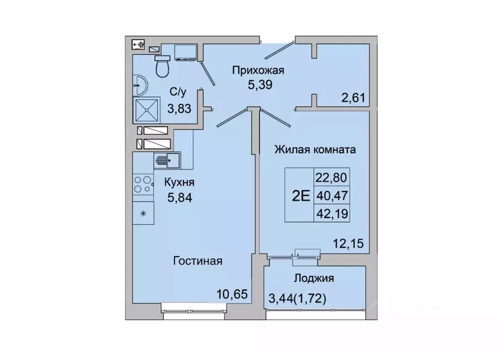 2-к кв. Ростовская область, Батайск ул. Булгакова, 11 (42.19 м) - Фото 0