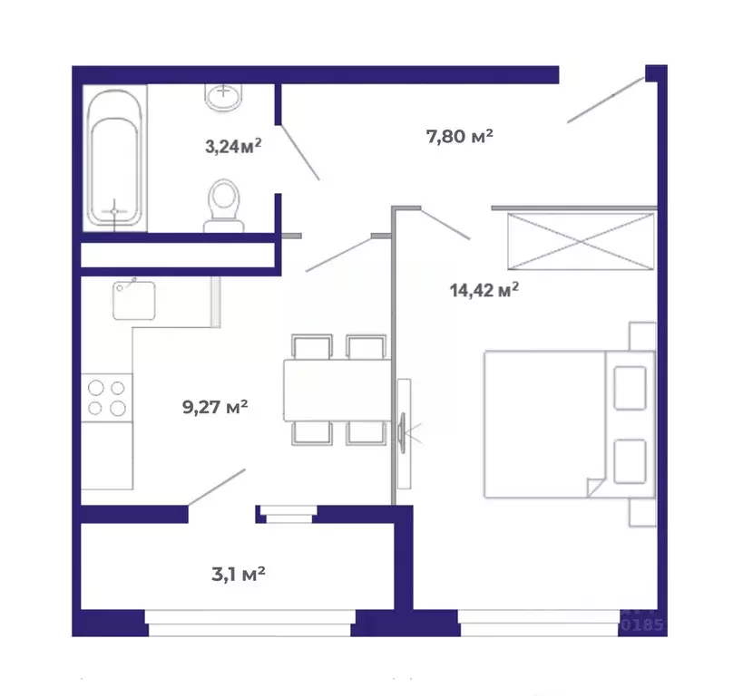 1-к кв. Иркутская область, Иркутский муниципальный округ, Маркова рп, ... - Фото 1