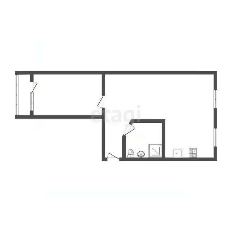 2-к кв. Кемеровская область, Прокопьевск просп. Ленина, 26 (44.4 м) - Фото 2