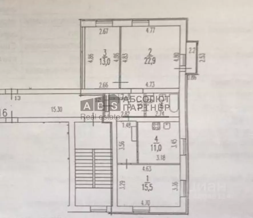 3-к кв. Санкт-Петербург ул. Севастьянова, 14 (77.7 м) - Фото 1
