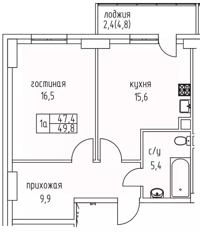 1-к кв. Саха (Якутия), Якутск просп. Михаила Николаева, 3к5А (49.8 м) - Фото 1