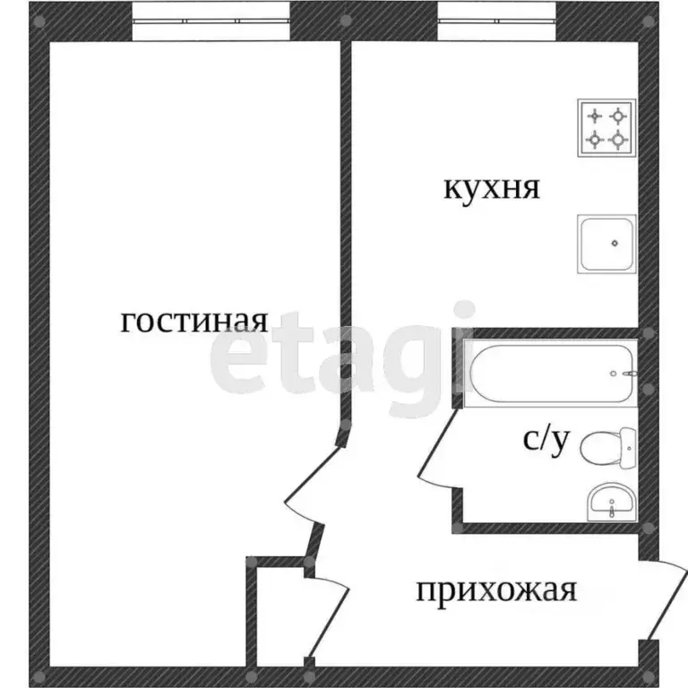 1-к кв. Вологодская область, Вологда Кирпичная ул., 5 (31.7 м) - Фото 2