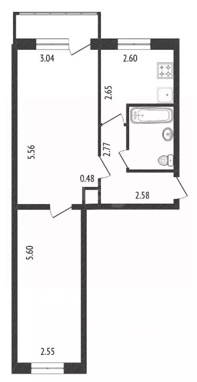 2-к кв. Костромская область, Кострома ул. Козуева, 66 (45.5 м) - Фото 2