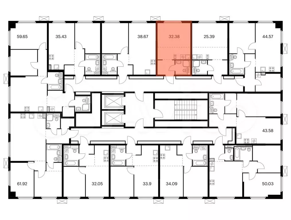 Квартира-студия, 23,6 м, 2/20 эт. - Фото 1