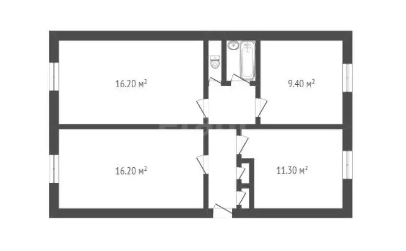 3-комнатная квартира: Борисоглебск, Аэродромная улица, 22 (63.2 м) - Фото 1