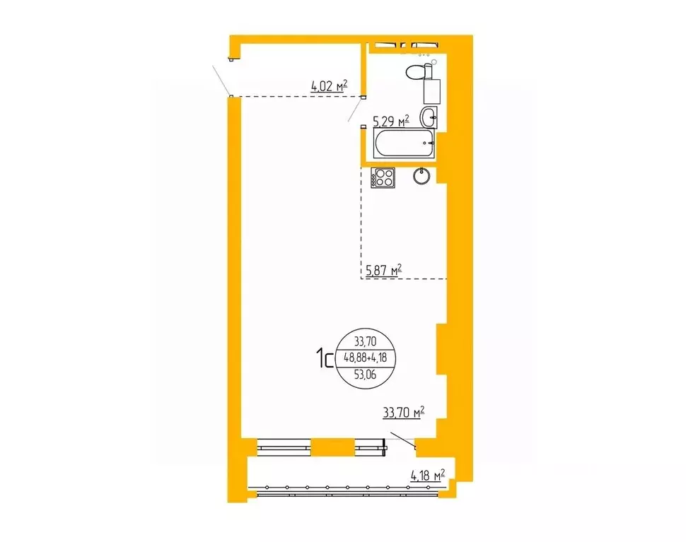 1-к кв. Башкортостан, Уфа ул. Аксакова, 79 (53.06 м) - Фото 2