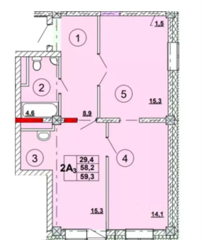 2-к кв. Хакасия, Абакан ул. Кирова, 185к2 (59.0 м) - Фото 0