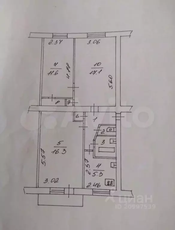 3-к кв. Новгородская область, Великий Новгород ул. Рахманинова, 11 ... - Фото 0