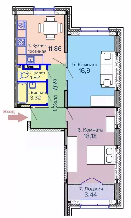 2-к кв. Пермский край, Березники  (63.31 м) - Фото 1
