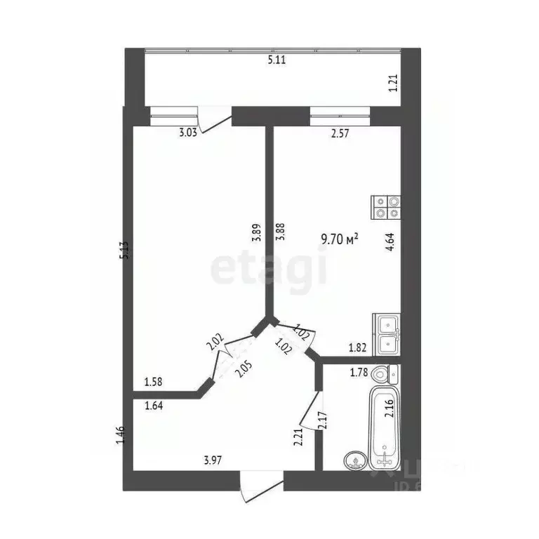 1-к кв. Мордовия, Саранск Псковская ул., 13 (38.6 м) - Фото 0