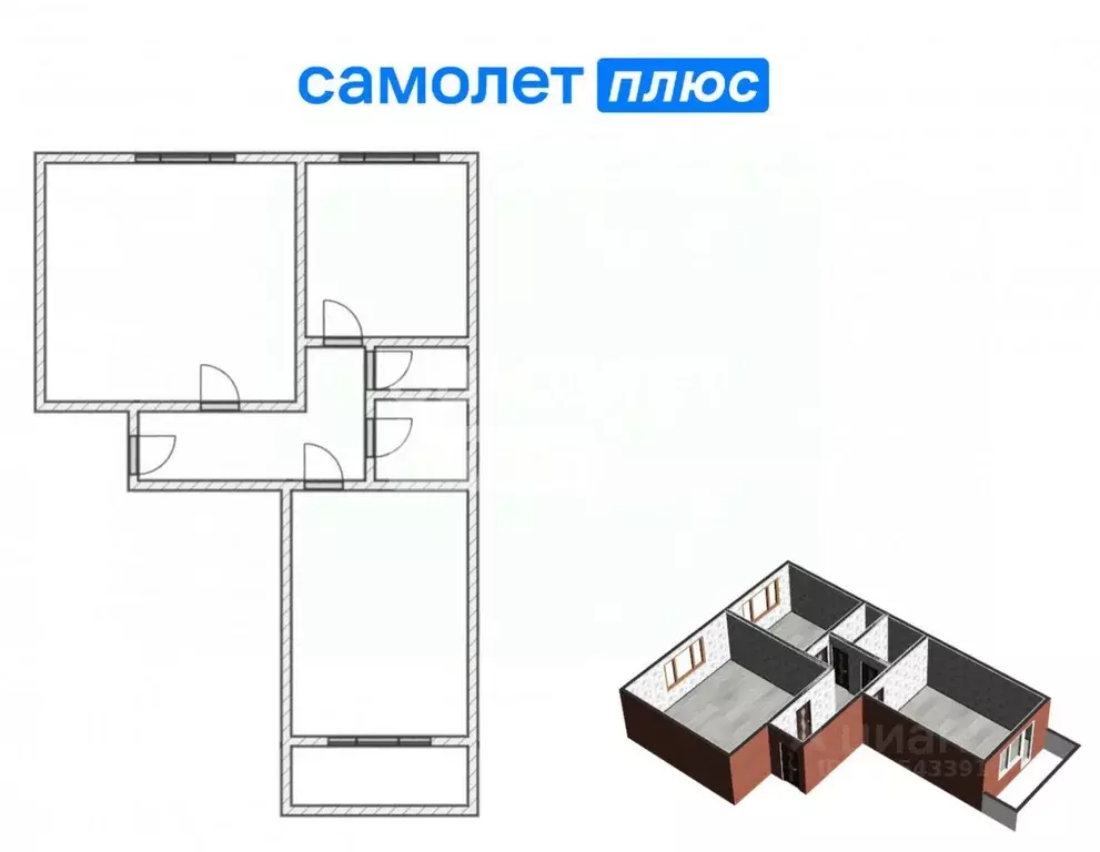 2-к кв. Кемеровская область, Кемерово ул. Дружбы, 1Б (48.4 м) - Фото 2