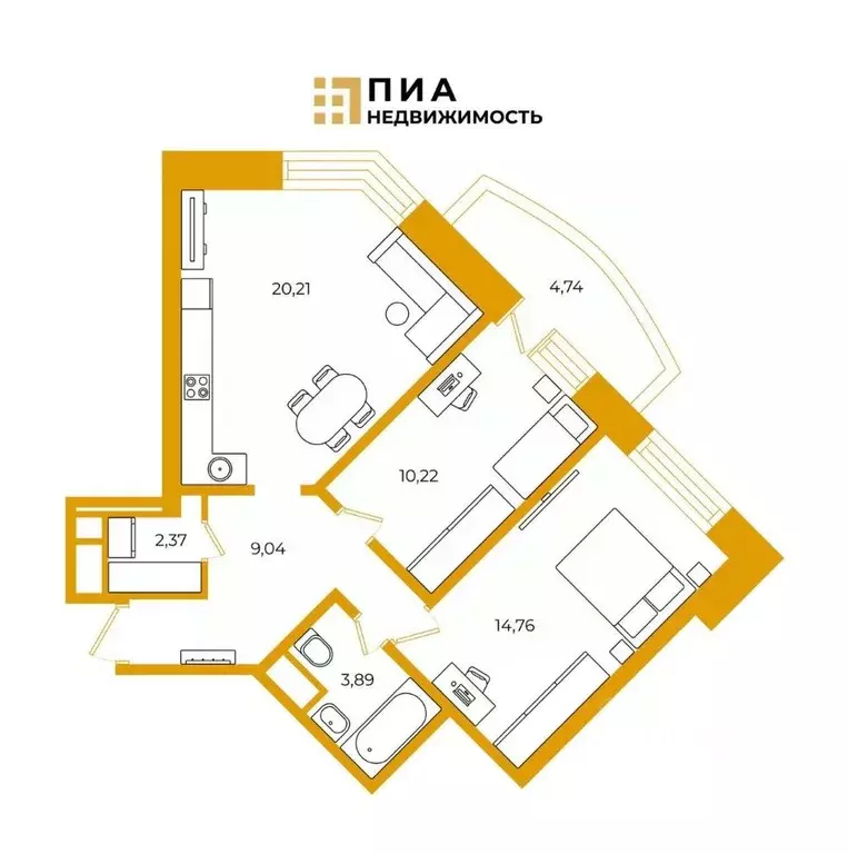 2-к кв. Ленинградская область, Кудрово г. Всеволожский район, ... - Фото 2