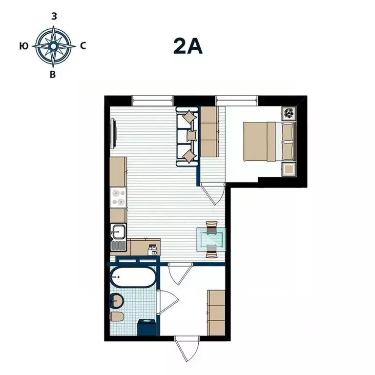 2-к кв. Приморский край, Владивосток ул. 2-я Поселковая (44.39 м) - Фото 1