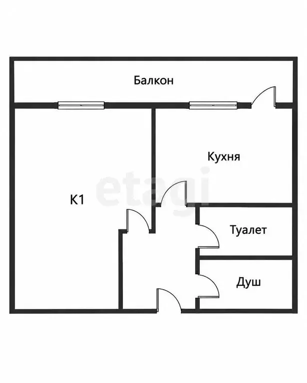1-комнатная квартира: посёлок Заречный, 4А (33.8 м) - Фото 1