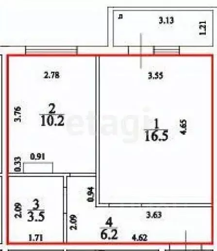 1-к кв. Ульяновская область, Ульяновск ул. Еремецкого, 38 (36.4 м) - Фото 1