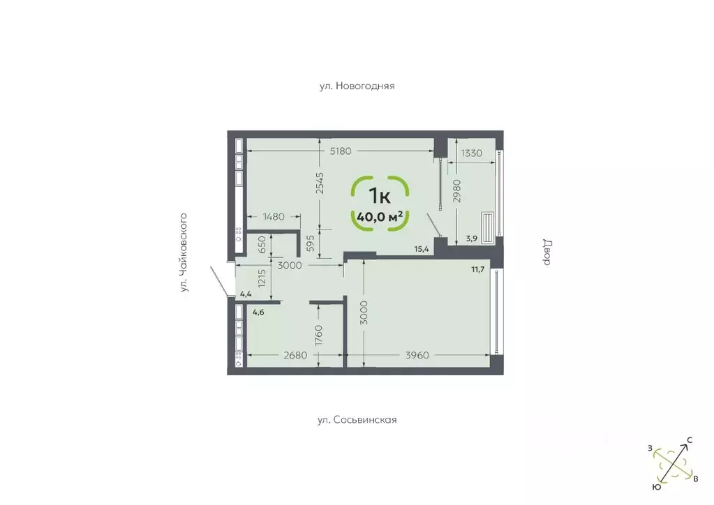 1-к кв. Тюменская область, Тюмень Сосьвинская ул., 31к1 (40.0 м) - Фото 1