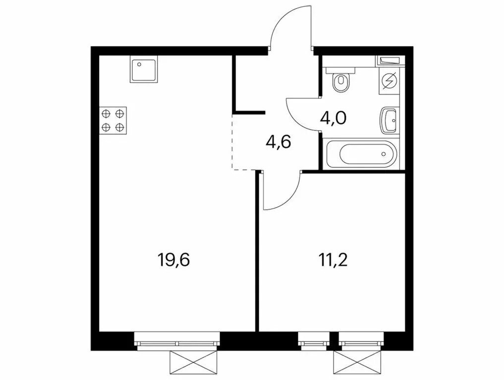 1-комнатная квартира: Котельники, микрорайон Парковый, 1к6 (39.1 м) - Фото 0