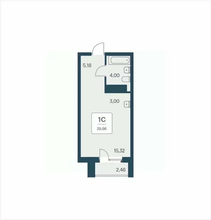 Студия Новосибирская область, Новосибирск Красный просп., 180 (30.3 м) - Фото 1