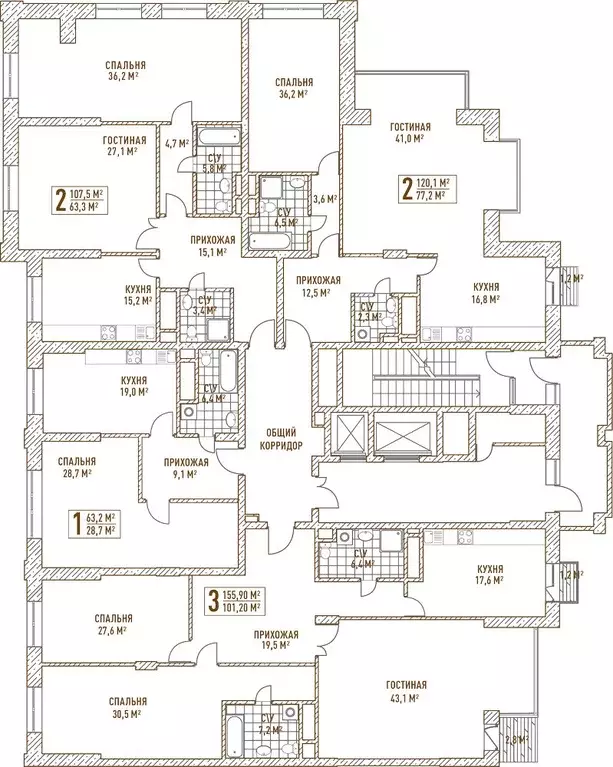 4-к кв. Москва ул. Матросская Тишина, 12 (152.7 м) - Фото 1