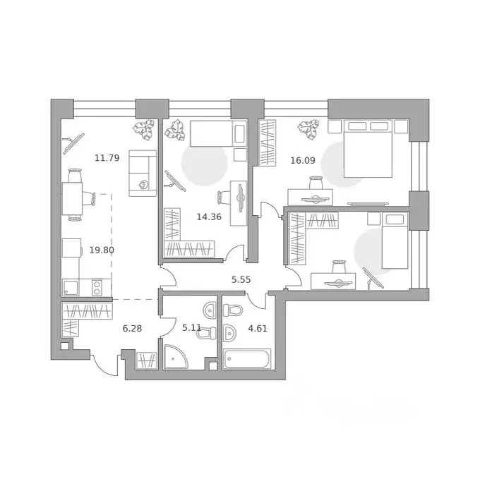 3-к кв. Москва Дубининская ул. (83.59 м) - Фото 0