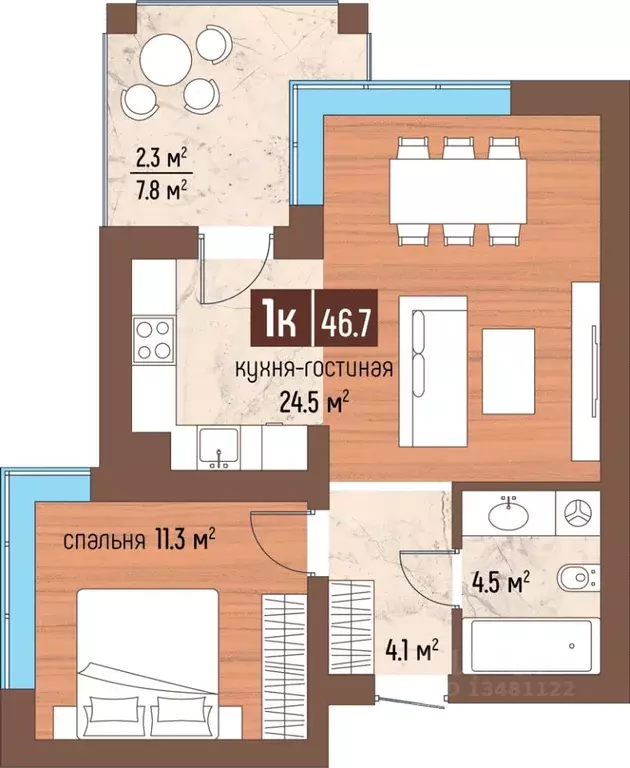 1-к кв. Калининградская область, Светлогорск Парковый жилой комплекс, ... - Фото 1