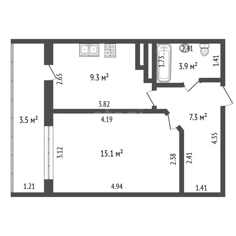 1-комнатная квартира: Набережные Челны, улица имени Сергея Максютова, ... - Фото 1