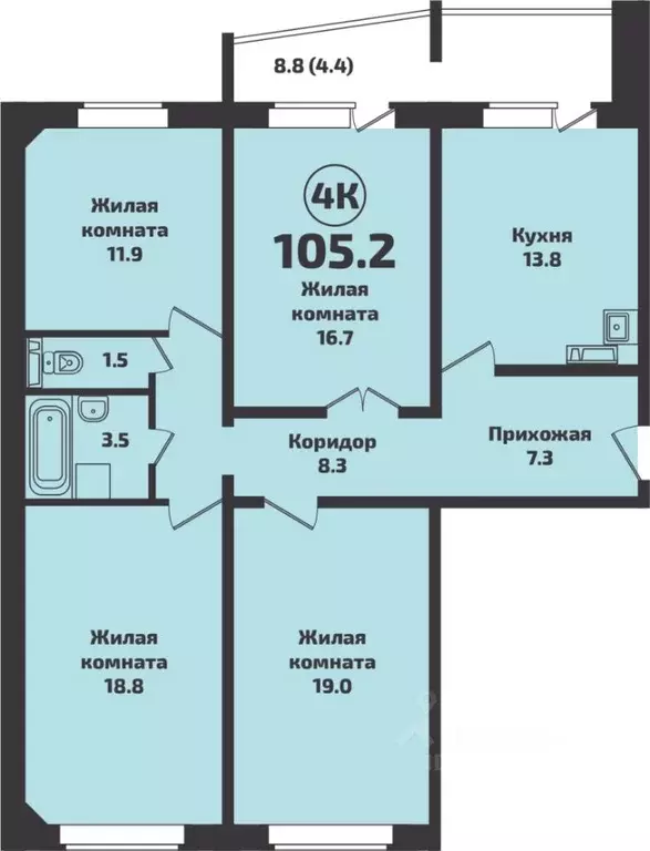 3-к кв. Новосибирская область, Новосибирский район, Станционный ... - Фото 1