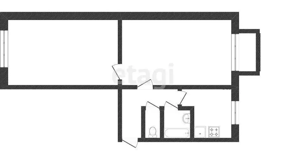 2-комнатная квартира: Кемерово, Кузнецкий проспект, 98 (43.9 м) - Фото 1