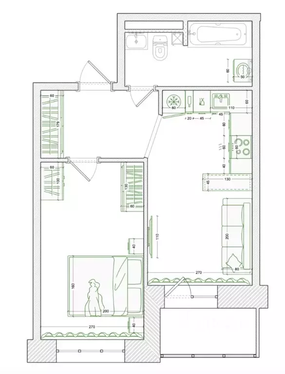 1-к кв. Ленинградская область, Ломоносовский район, Аннинское ... - Фото 2