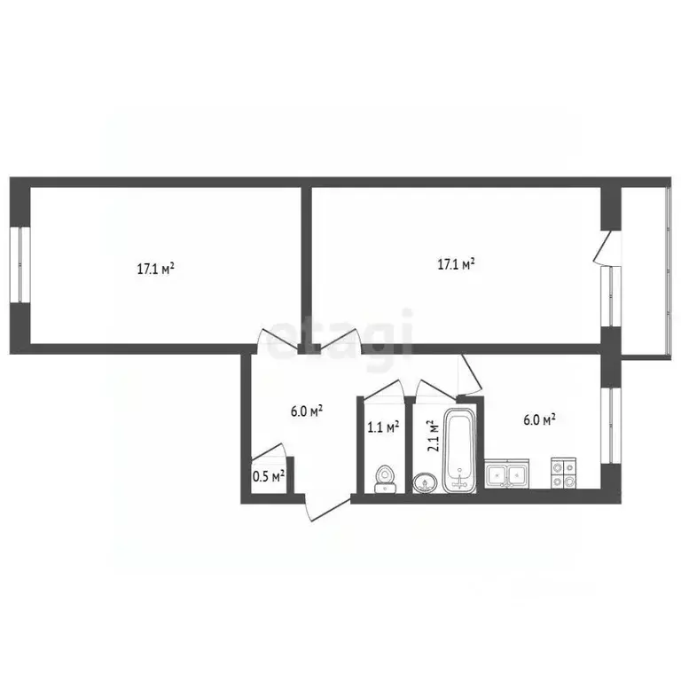 2-к кв. Нижегородская область, Нижний Новгород ул. Маршала Жукова, 12 ... - Фото 2