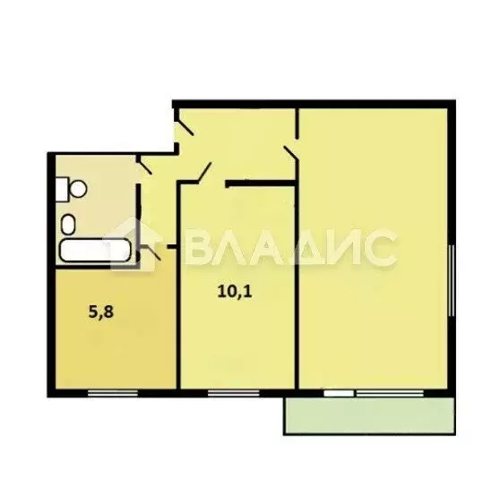 2-комнатная квартира: Москва, 2-я Владимирская улица, 31 (44 м) - Фото 0