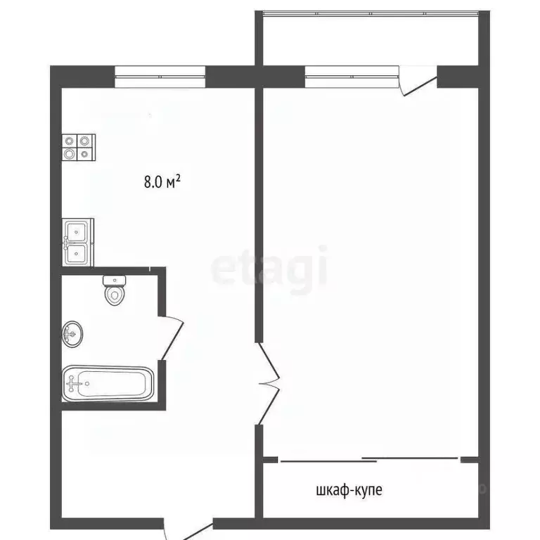 1-к кв. Тюменская область, Тюменский муниципальный округ, с. Червишево ... - Фото 2