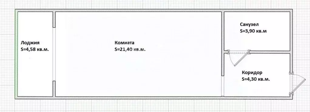 Студия Краснодарский край, Краснодар ул. Автолюбителей (29.6 м) - Фото 1