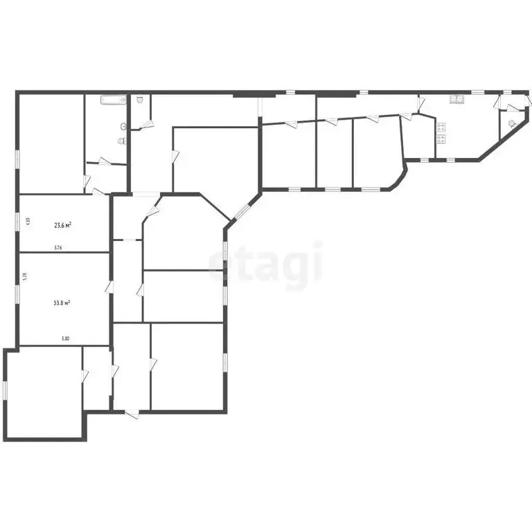 1к в 6-комнатной квартире (34 м) - Фото 1