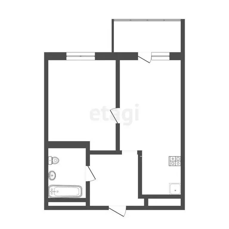 1-комнатная квартира: Тюмень, улица Бакинских Комиссаров, 1 (41.1 м) - Фото 1