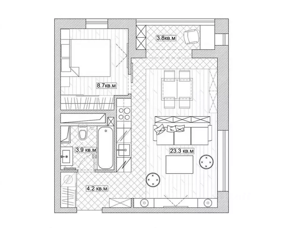 1-к кв. Татарстан, Казань ул. Виктора Сажинова, 2/12 (38.2 м) - Фото 1