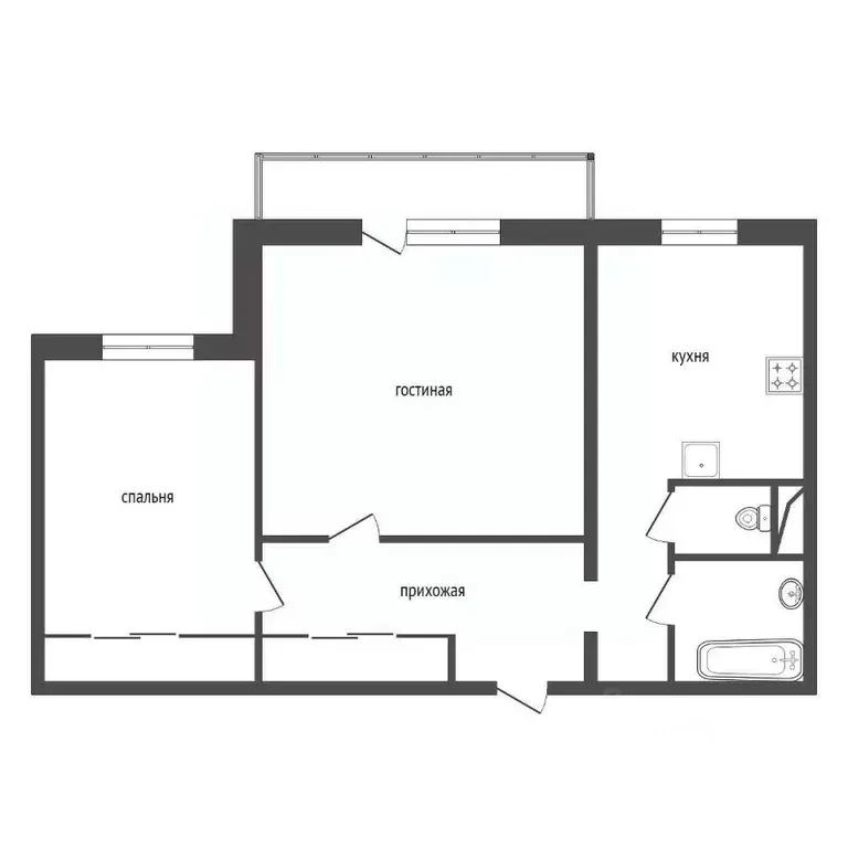 2-к кв. Красноярский край, Красноярск 9 Мая ул., 54А (52.7 м) - Фото 2