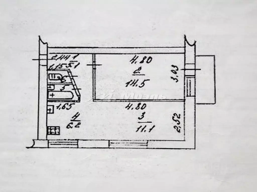 2-к кв. Крым, Симферополь пер. Молодых Подпольщиков, 7 (40.0 м) - Фото 2