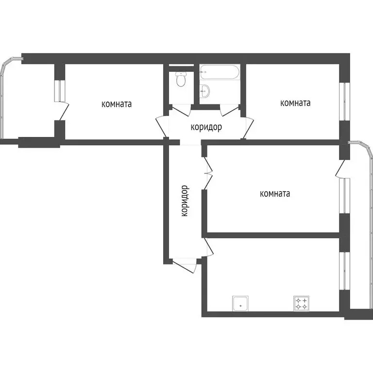 3-комнатная квартира: Омск, улица Завертяева, 20к1 (65 м) - Фото 0