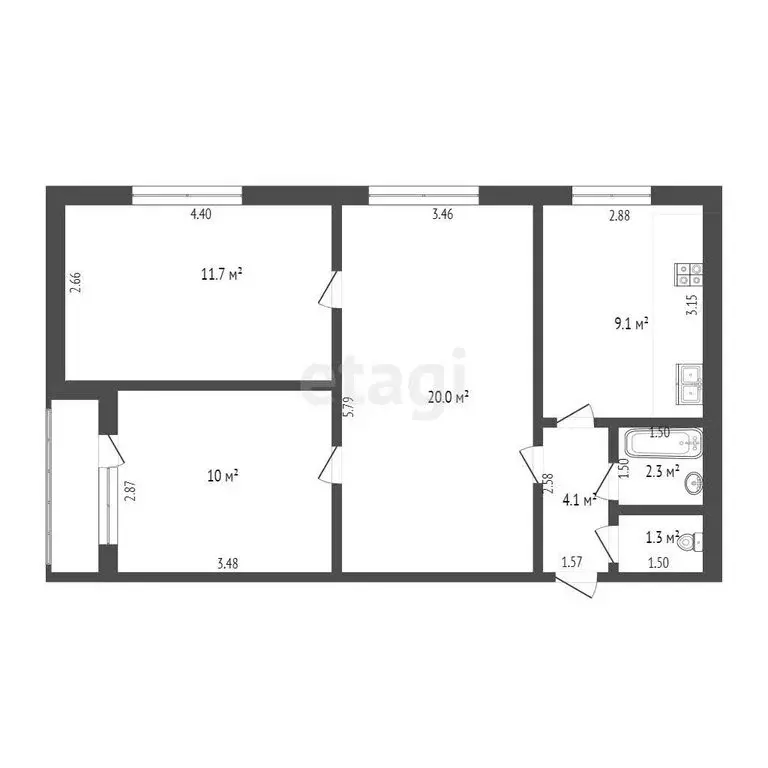 3-комнатная квартира: Самара, улица Советской Армии, 239 (62.5 м) - Фото 1