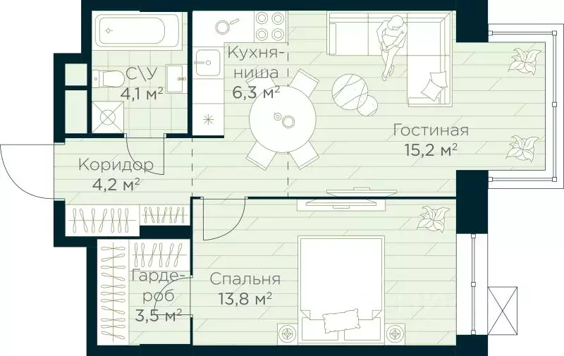 1-к кв. Башкортостан, Уфа Глумилино жилрайон, Урман Сити жилой ... - Фото 0