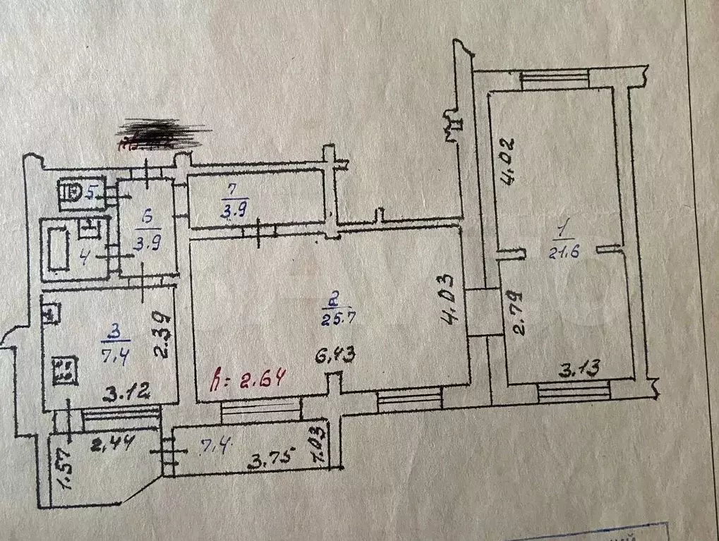 2-к. квартира, 66,7 м, 8/10 эт. - Фото 0