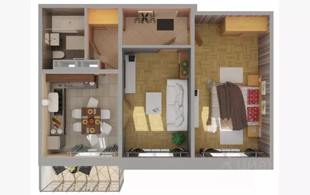 2-к кв. Татарстан, Казань ул. Александра Курынова, 10к2 (48.59 м) - Фото 1