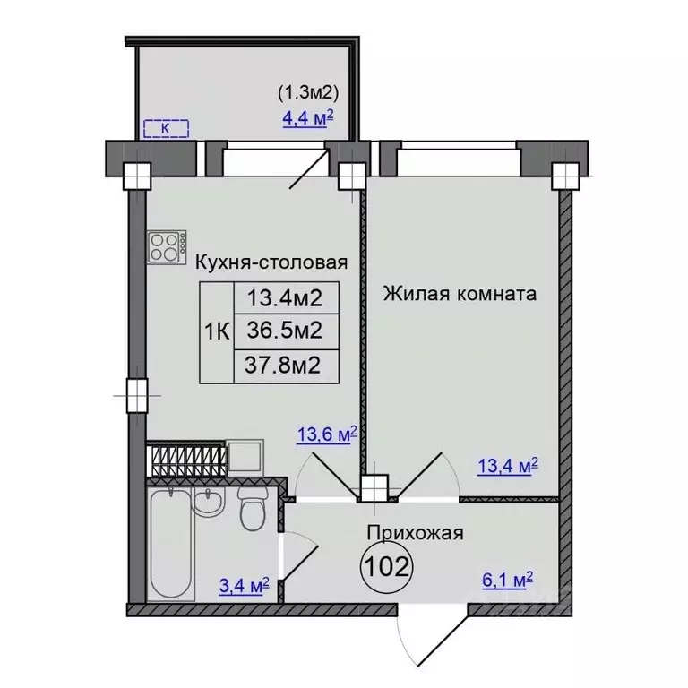 1-к кв. Псковская область, Псковский район, Завеличенская волость, д. ... - Фото 1