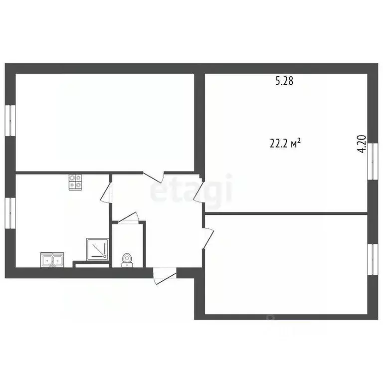 Комната Санкт-Петербург Оборонная ул., 7 (22.2 м) - Фото 2